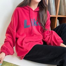 코지23 / 여자 캐주얼 패셔너블 수수한 양기모 박시 후드티