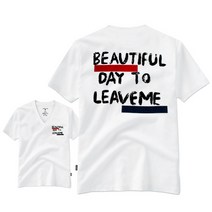간쓰리 M~2XL 브이넥 뷰티플데이 반팔티