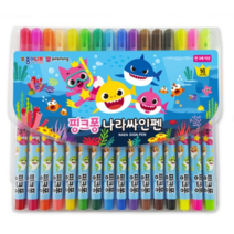 종이나라 핑크퐁 나라사인펜 16종 세트, 혼합색상, 1세트