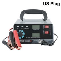 스마트 배터리 충전 12V/24V 자동 충전기 5 단계 전원 펄스 수리 400W 자동차 트럭 보트 오토바이 충전 디지털 표시 장치 부품 다목적, US Plug A