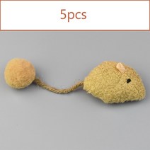 캣볼 마우스 고양이 공 새끼 상호 작용 놀이 훈련 애완 동물 장난감 5 개, 중간 갈색