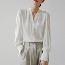 무드무드 / 히블리 셔링 새틴 블라우스