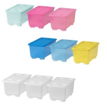 이케아 이케아 장난감정리함 글리스 레고정리함 3개입, 투명, 색상