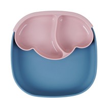 리틀클라우드 디바이더 실리콘 구름 흡착 식판, 마린블루, 단품