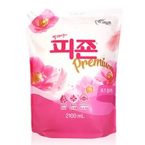 **조은마켓** 빨 래 엔 피 죤~ 피 죤 섬 유 유 연 제 리 필 파 우 치 2100mL 핑 크 로 즈, 4개
