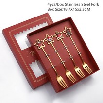새해 크리스마스 숟가락 포크 트리, 10.Star gold Fork-R