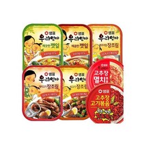 [샘표] jeil 우리엄마 반찬 7종세트 일주일패키지 자취생반찬 통조림반찬 밑반찬 깻잎 장조림 우체국소포발송 1개, 3개