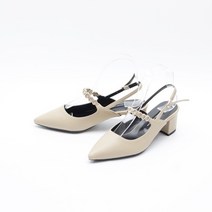 여자 러블리한 원피스에 잘어울리는 펌프스 보석 미들힐