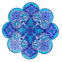 터키 도자기 냄비받침 CLASSIC 14종 냄비받침대, 1개, HP130_파란8겹꽃잎무늬진청센터피스