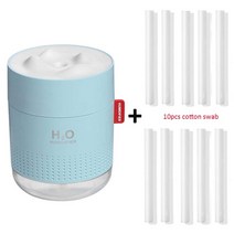 무선 가습기 USB Portbale 아로마 디퓨저 2000mAh 배터리 충전식 Umidificador 에센셜 오일 Humidificador, 500ML 블루 10 필터
