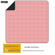 피크닉 매트 방습 매트 봄나들이 매트 피크닉 천 야외 휴대용 매트 방수 야유회 잔디 비치 매트, 패션작은붉은격자무늬(대형)세두꺼운면화