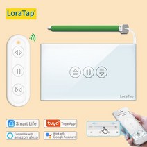 LoraTap 미국 Tuya 스마트 RF 와이파이 커튼 스위치 전기 모터 블라인드 롤러 셔터 구글 홈 알렉사 에코, one option, RF WiFi Switch Black