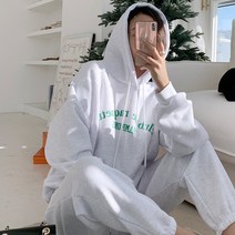 하이데일리 라켓 후드 기모 조거 트레이닝세트