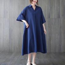 반팔 카라넥 롱원피스 에렌카라롱OPS