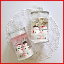 (공효진용기 2개만들기) 눈사람-크리스마스 양초 투명 젤리 젤캔들 키트 만들기(150ml/2), 블랙체리, 블루