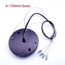 LED 램프베이스 천장 로즈 케이블 와이어 스틸 캐노피 플레이트 펜던트 조명 DIY, 02 A- black_01 1m cable