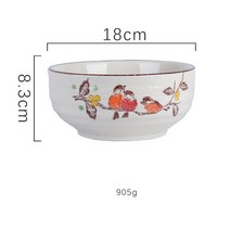 법랑 나무 볼 그릇 도자기 용기 일본 식기 세라믹라면 대형 수프 국수 가정용 호텔 레트로 주방 저녁 식사, 7인치 볼 스타일 5