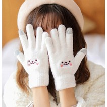 곰돌이 여성 겨울 털 장갑 스마트폰 터치 손가락 수면 요술 성인 방한 커플 동물 귀여운 따뜻한 글러브