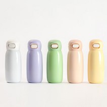 [미듬] 에이둘 파스텔 이중 진공 원터치 텀블러 400ml, 그린