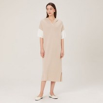 마리끌레르 배색 후드 니트 원피스 MACBKO02S4