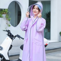 숙녀 고급 패션 비옷 EVA 투명 비옷 오토바이 타기를위한 성인 긴 판초