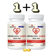Besibest 유비퀴놀 활성 코큐텐 600mg 비타민E 토코페롤 소프트젤 60정 2개