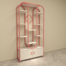 네일샵 진열대 매니큐어 진열장 선반 쇼케이스, 핑크(길이150x두께30x높이200)램프 없음