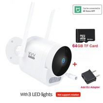 xiaomi smart p1 야외 카메라 1296p 270° ptz 회전 wifi 웹캠 휴머노이드 감지 방수 보안 카메라 mi home 앱에서 작동, LED 라이트 64g 포함