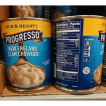 (미국직배) 1+1+1 Progresso 클램 차우더 스프 524g Rich & Hearty New England Clam Chowder, 3개