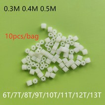 10 개/가방 0.3M 6T 7T 8T 9T 11T 12T 13T 플라스틱 기어 코어리스 모터 엔진 드론 자동차 헬리콥터 예비, 01 6T 0.4M 3.2mm 0.75mm