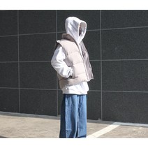 깔끔 웰론 파스텔 오버핏 패딩조끼 4color