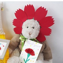 포스트로드 카네이션 머리띠 DIY 키트 어버이날 스승의날 부모님 홈파티 인간 화환, 레드