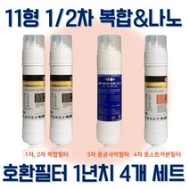 동양(SK)매직 WPU-8235F 프리미엄 나노구성 복합 정수기필터 D형 4개 1년치세트 고급형, 11인치 한방향 나노구성 복합필터 4개 1년치세트 (D형)