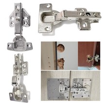 디데이마트 싱크대경첩 수리 옷장 가구 장농 장롱 경첩 보강판셋트 유압 조용한경첩 댐퍼 댐핑경첩 아웃도어 인도어 정첩 경첩교환, 선택8)댐퍼 아웃도어 경첩3mm+보강판1개