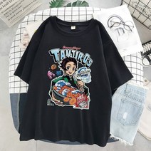 옴니뷰 Anime T-shirt men Graphic Cartoon Titan Attack Shingeki No Kyojin 티셔츠 하라주쿠 오버사이즈, 08 S9204-Black_05 XL