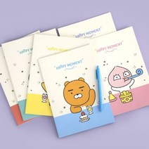 기타 바보사랑[에이치문구]카카오프렌즈 KF 해피모먼트 신학기 무선제본 노트, 랜덤발송