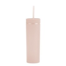 간편 텀플러 보온병 판매 16oz 아크릴 슬림 스키니 텀블러 컬러풀 매트 물병 뚜껑 포함 빨대 이중, 27 color 27