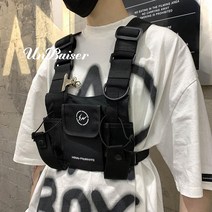 체스트리그 테크웨어 힙합 전술 밀리터리 조끼 가방 조수 쿨 남자 가슴 장비 가슴 남자