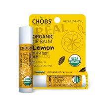 찹스 립밤 리얼 유기농 오가닉 레몬 CHOBS USDA인증 보습케어 각질케어 촉촉함 유지 지속, 5g, 1개