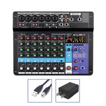 오인페 A8 8 채널 오디오 믹서 휴대용 믹싱 콘솔 USB 인터페이스 컴퓨터 입력 48V 팬텀 모니터 24 비트 DSP 리버브, 02 A-8 US PLUG