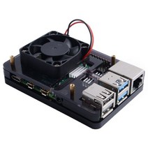 라즈베리파이 코딩 카메라 센서 라즈베리 파이 4B 3B 방열판 52Pi 아이스 타워 냉각 팬 40x40x10 V2.0 블랙 방열 7 색 표시 등, 팬 흑백 케이스