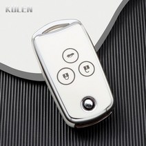 TPU 자동차 키 케이스 커버 쉘 혼다 CRV 2012 HRV Jazz Accord Pilot Acura Spirior 수호자 홀더, 03 3 Button White