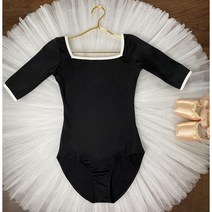 원피스 슈트 발레 긴팔 하이 가랑이 트레이닝 바디 아트 테스트 댄스 체육복 연습복 요가, 검은색