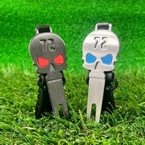 그린보수기 퍼터키퍼 디봇툴 볼자국 골프용품 퍼팅라인보수기 피치마크 라운딩악세사리, 흑니켈레드아이