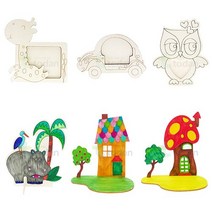 우드 모형 액자 8종 / 만들기, 버섯집