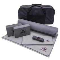 Clever Yoga 여성용 선물 - 요가 매트 세트 7피스 운동 1개 타월 2개 스트랩 핸드 타월 무료 휴대용 케이스 아내 엄마 이모 자매 딸을 위한 생일, gray