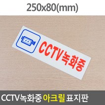 CCTV 녹화중 아크릴 표찰 안내판 표지판, 250x80mm