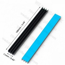 100x11x5mm 검은 색 방열판 3.94x0.55x0.2 인치 전자 칩 RAM 용 압출 알루미늄 라디에이터 LED IC 냉각기 냉각, Black_1pcs
