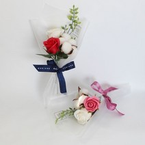 모리앤 코튼로즈 꽃다발 2p, 레드, 핑크