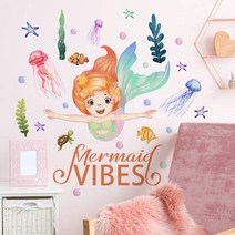 쇼핑우주 인테리어 스티커 아이방 꾸미기 원룸 인테리어 식당가게 장식, Mermaid